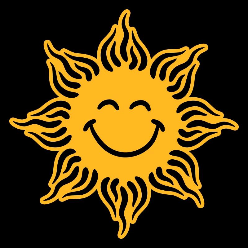 Bright Sun Funny Face Smile Comic Cartoon