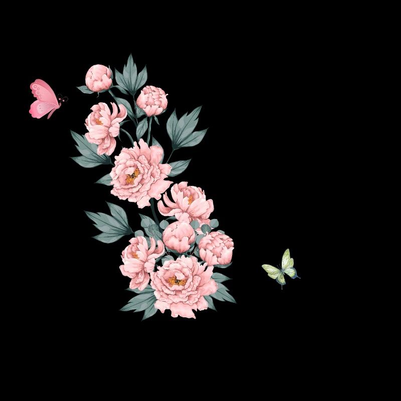 Lettre v fleurs rose