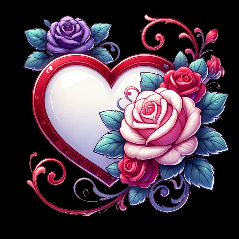 Amour éternel : Roses et cœur