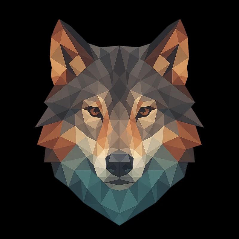 Geometrischer Wolfkopf