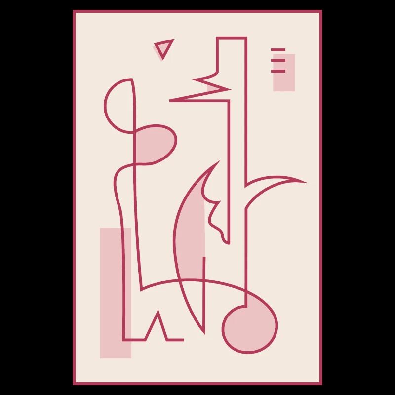 An abstract composition that may suggest dinosaurs