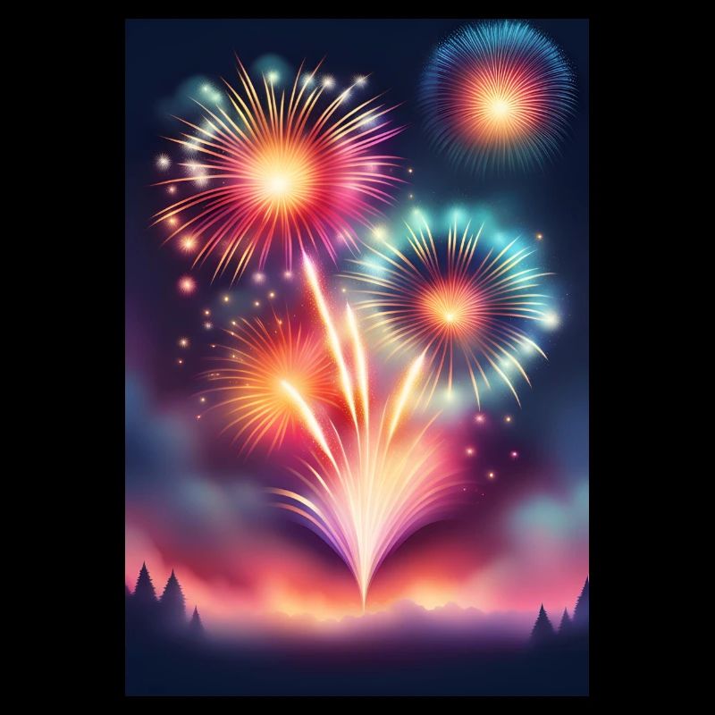Sparkling and colorful firework celebration
