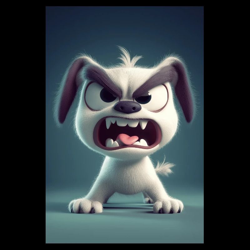 Grumpy Cartoon Dog Rage Mode