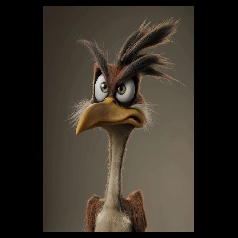 Grumpy Cartoon Bird