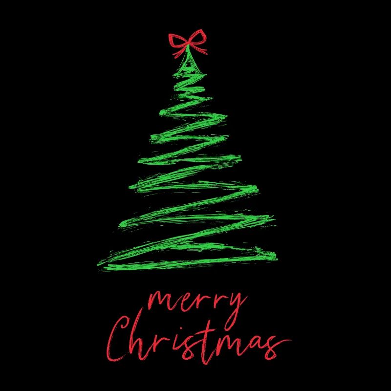 Grüner Weihnachtsbaum Pinselstil