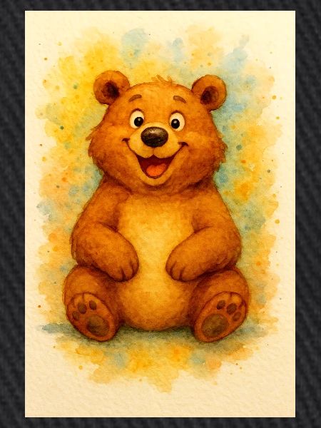 Joy Bear im Aquarell