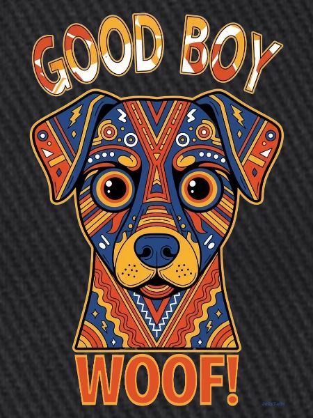 Buntes Retro-Hunde-Abschieds-Wuff-Design.