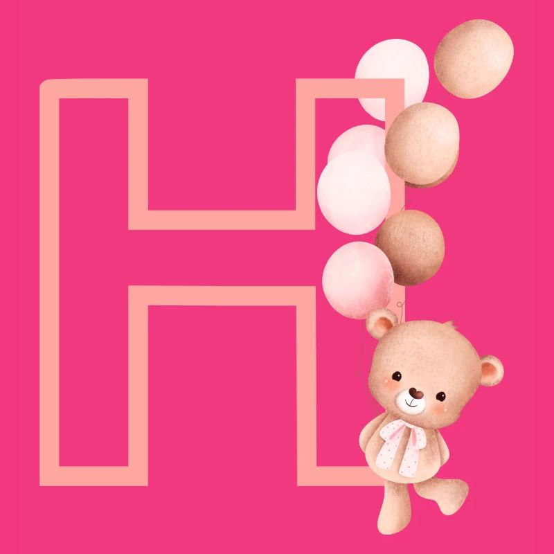 Buchstabe h rosa Bär