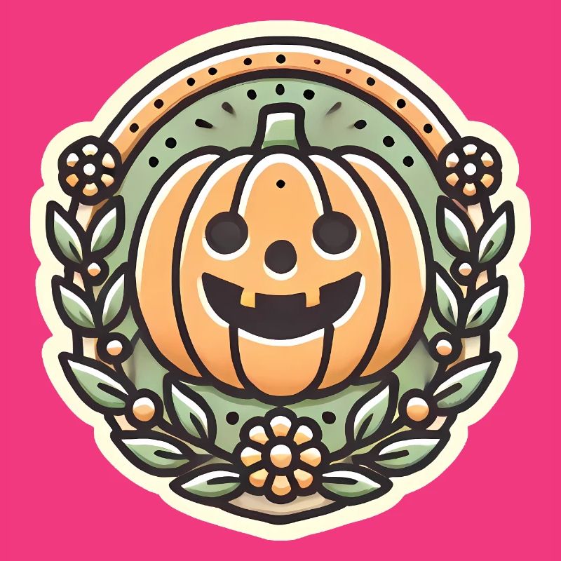 Vintage Halloween Kürbis Kranz Abzeichen