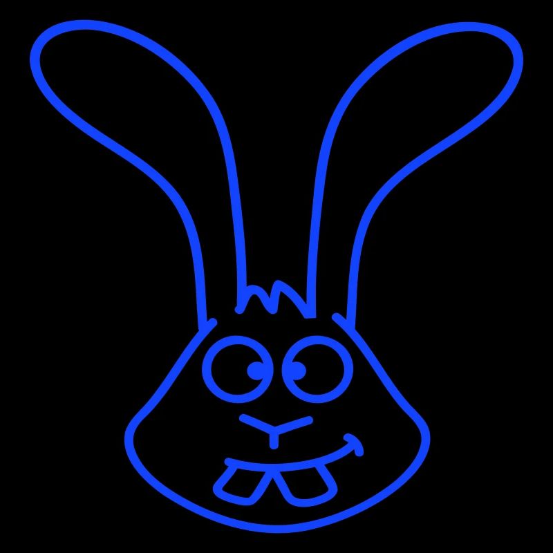 Rabbit looks squints grimace funny silly smile