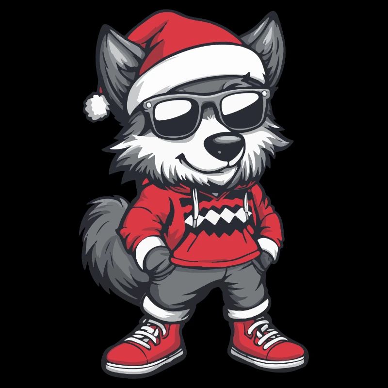 Wolf Weihnachten Comic Cool