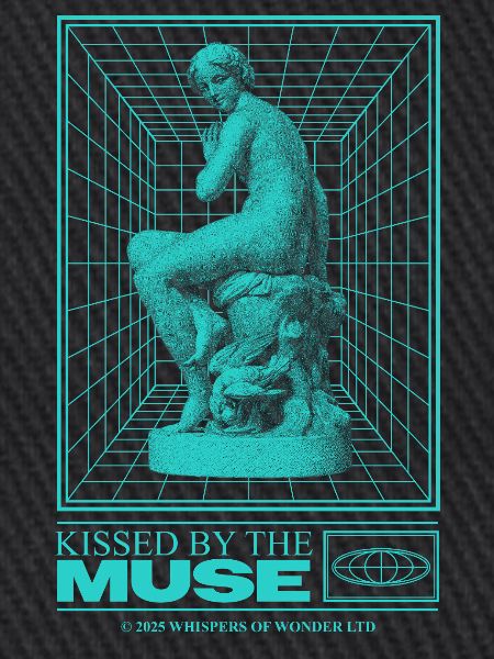 Neon statue in cyberspace