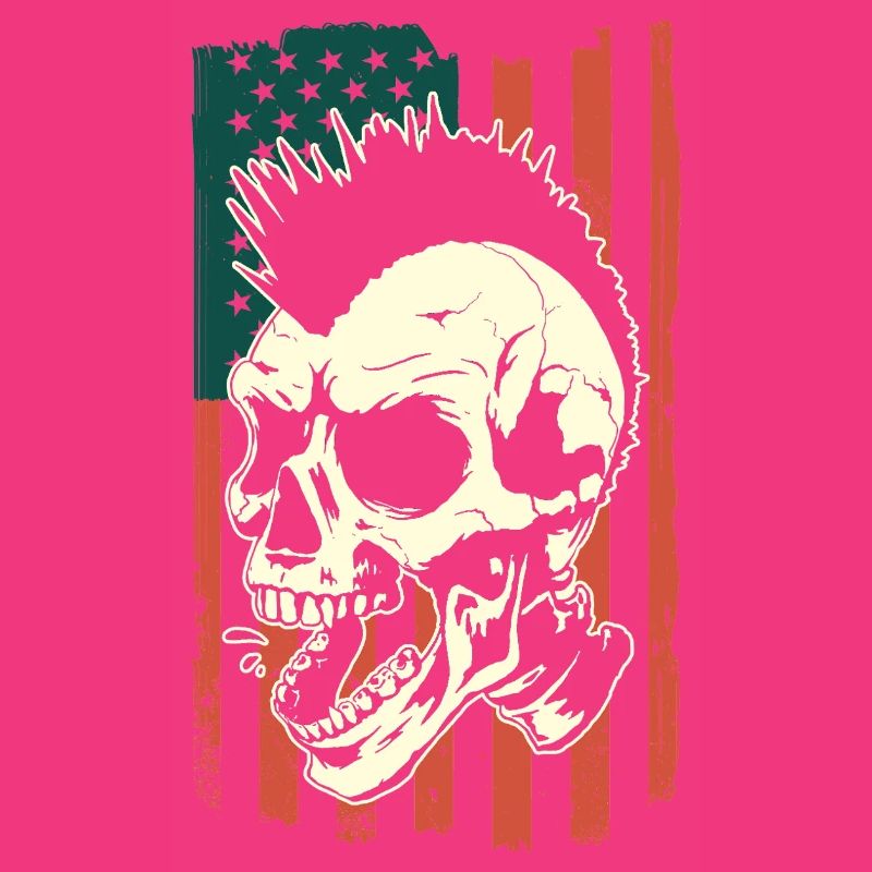 Punk Schädel auf US-Flagge