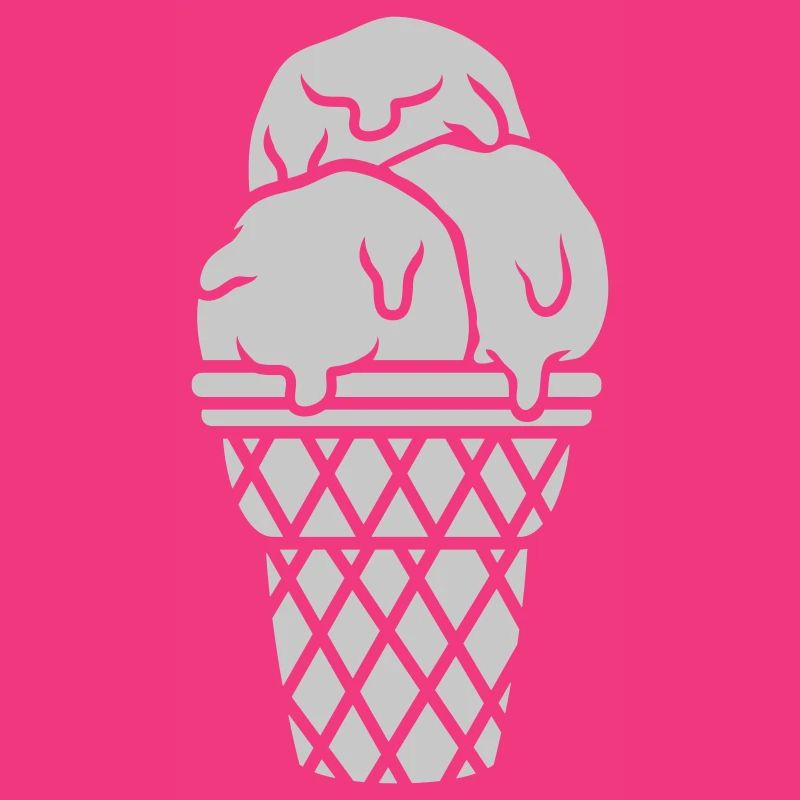 Eiscreme 3 Eiskugeln Waffel