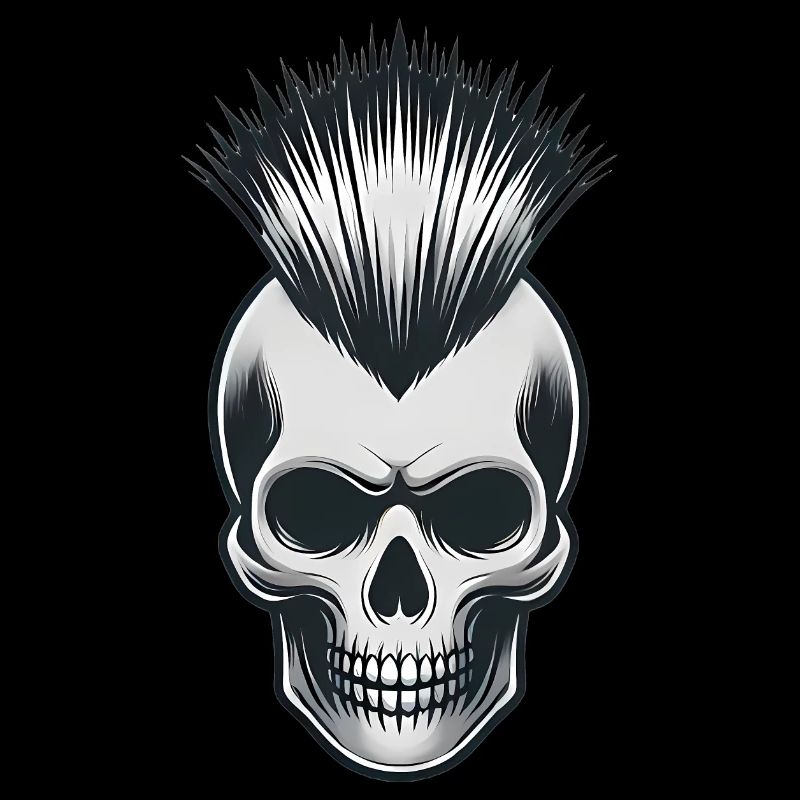 Skull with Mohawk Punk Design