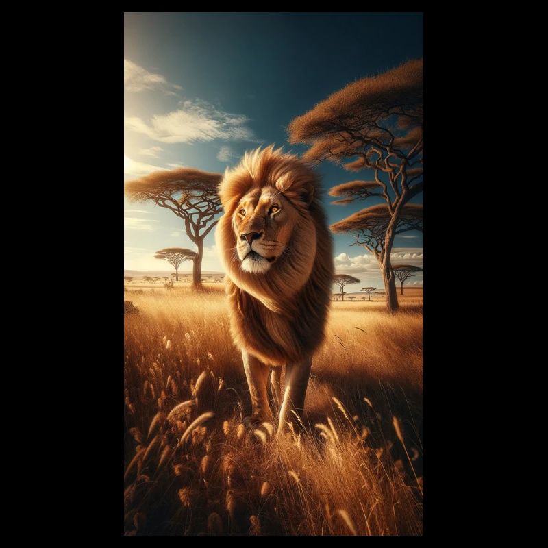 Löwe in der Savanne