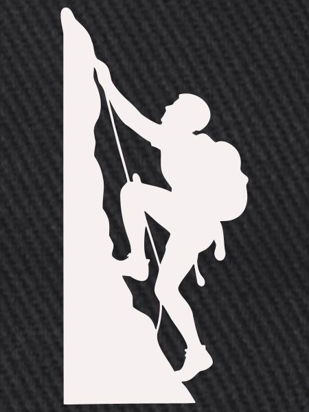 Klettersilhouette am Felsen
