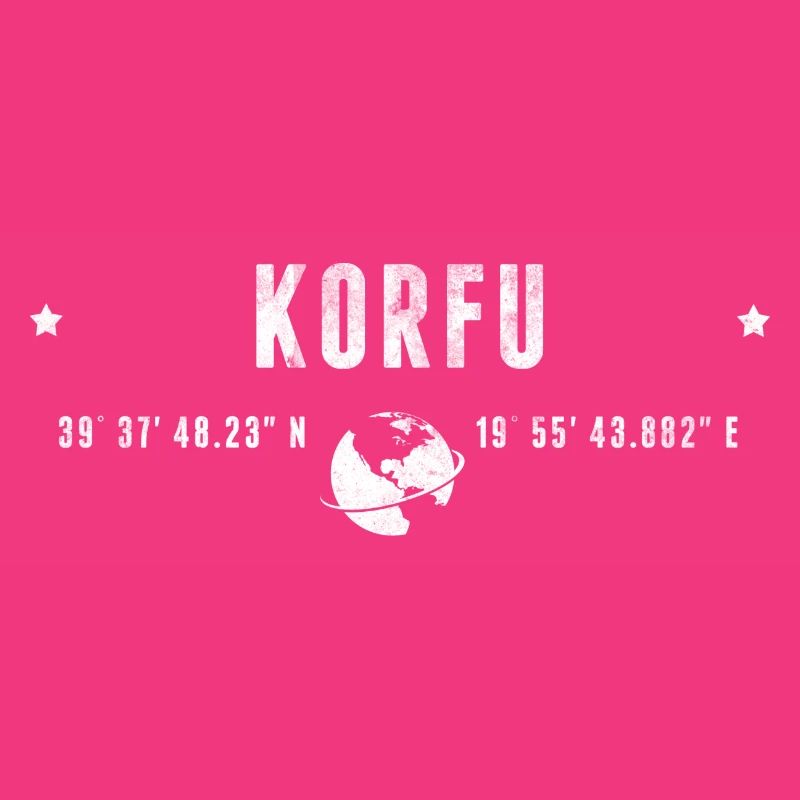 Corfu Stylized Geographical Coordinates