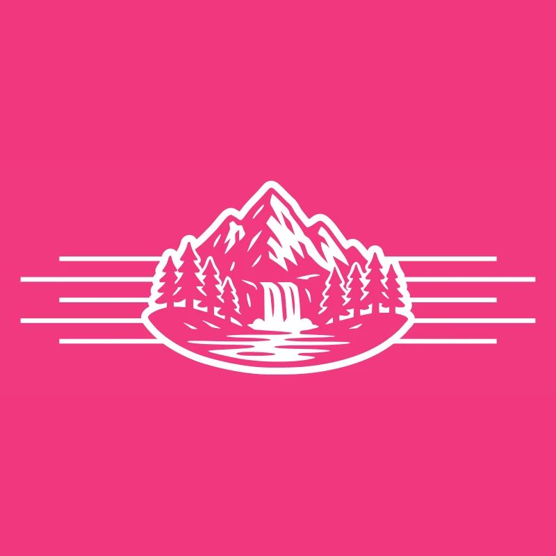 Mountains Landscape Forest Waterfall