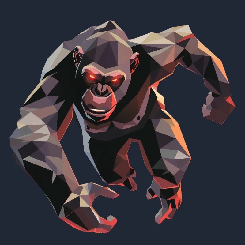 Gorille dans le style low poly