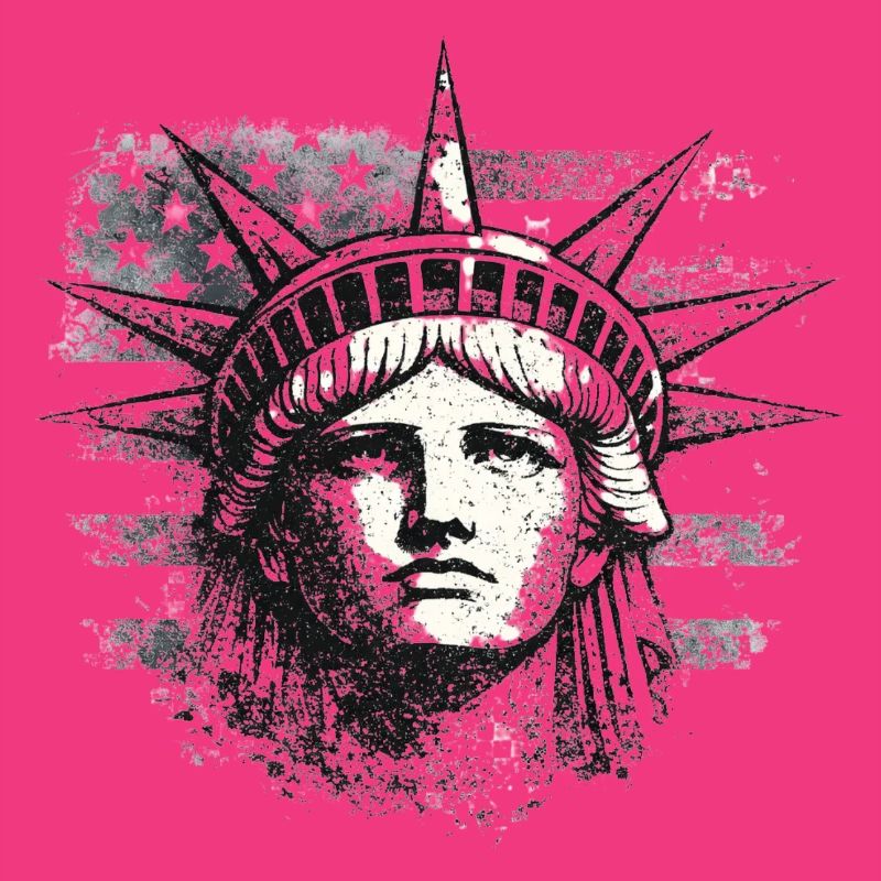 Freiheitsstatue mit US-Flagge