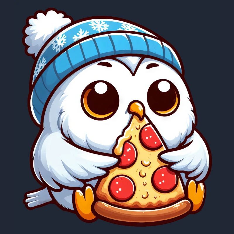 Owl Snowy Owl Pizza Pizza Lover Winter