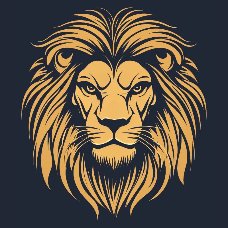 Goldenes modisches Löwen Logo