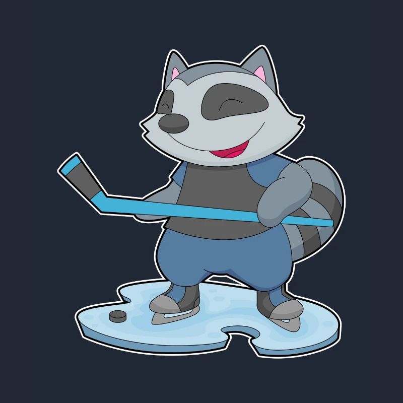 Waschbär Eishockey Eishockeyschläger