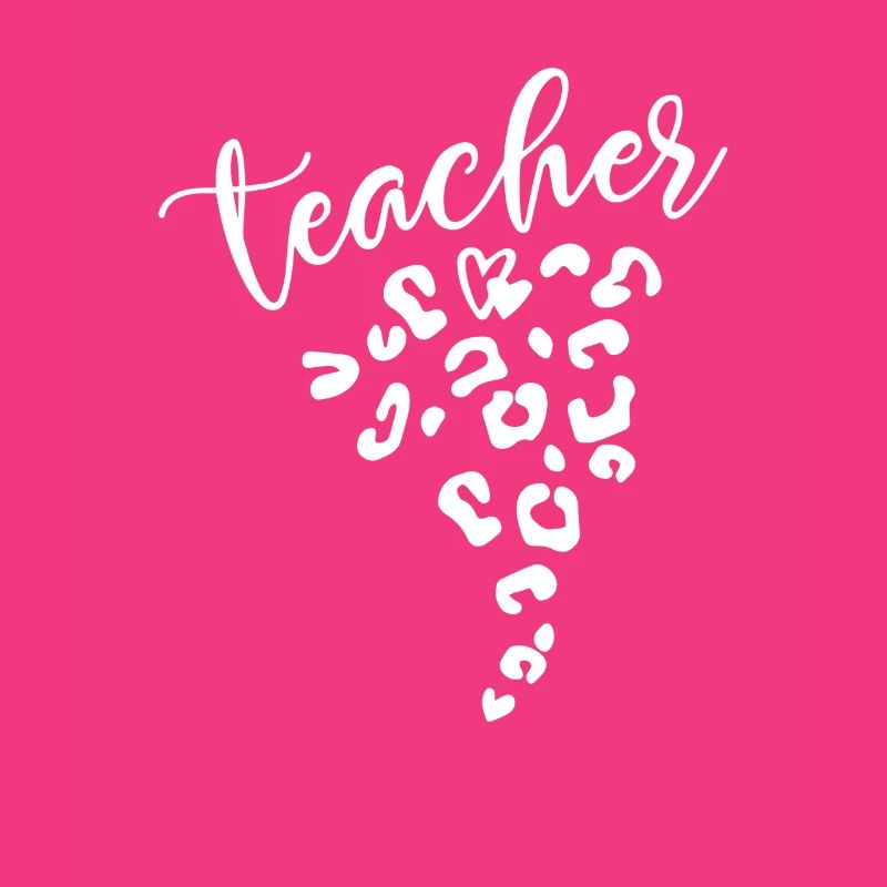 Teacher Leopard Heart Design for Educators