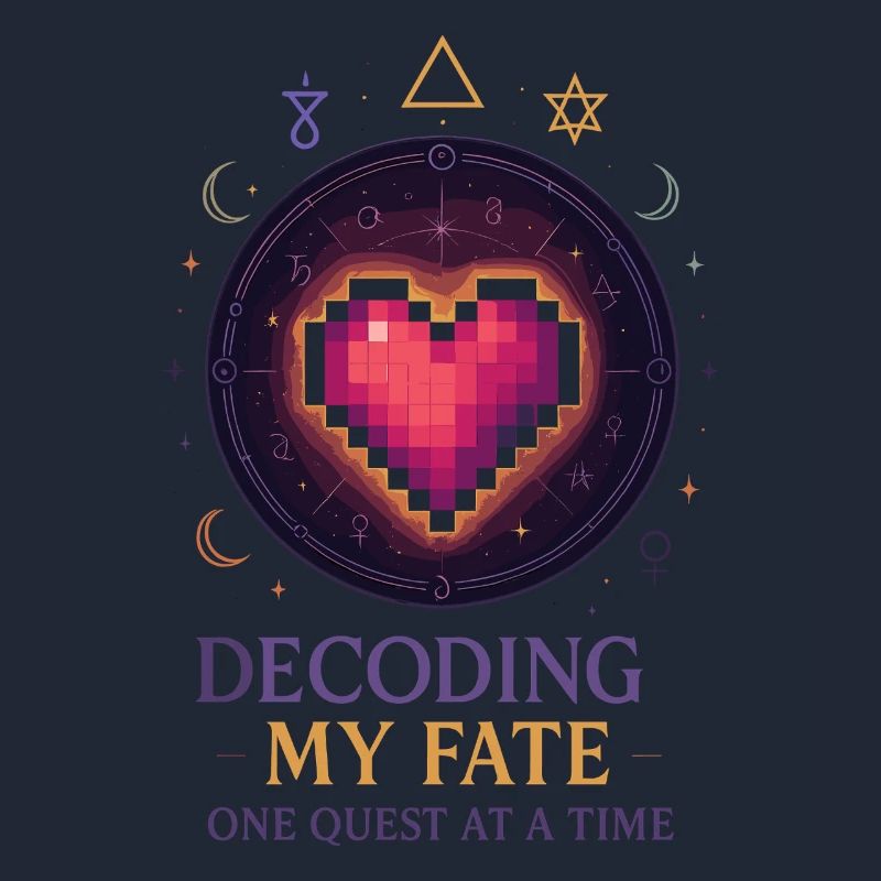 Decoding Fate: Heart Pixel Art
