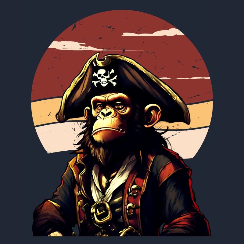 Captain Comic Monkey Pirate Caribbean