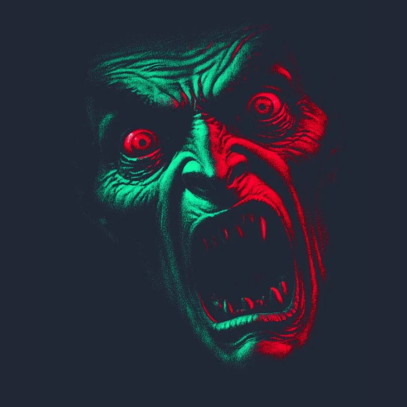Split Face Horror GreenRed