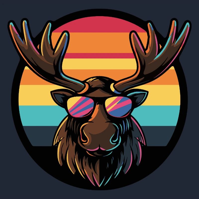 Elch Comic Cool Sommer