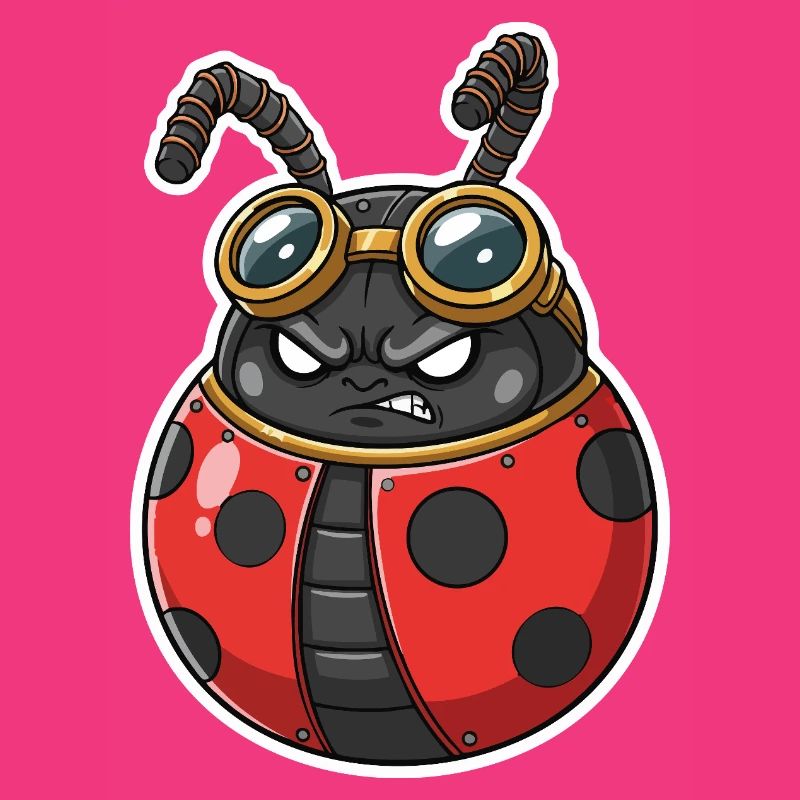 Steampunk Ladybug Red and Chrome Armor