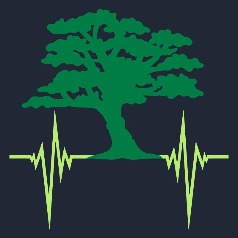 heartbeat tree pulse frequency forest leaves branches