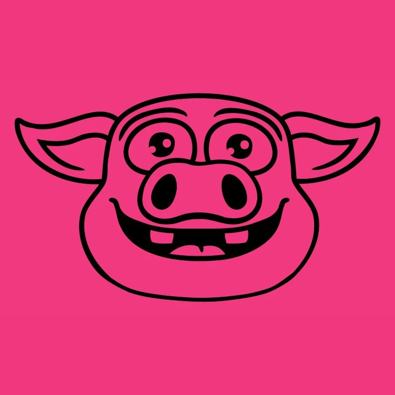 Kopf glückliches Schwein Comic