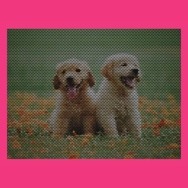 Two Labrador Retriever puppies with triangle pattern