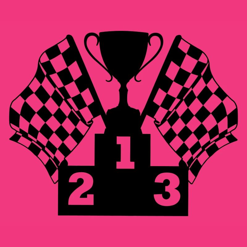 Podium du drapeau de la Coupe de course automobile