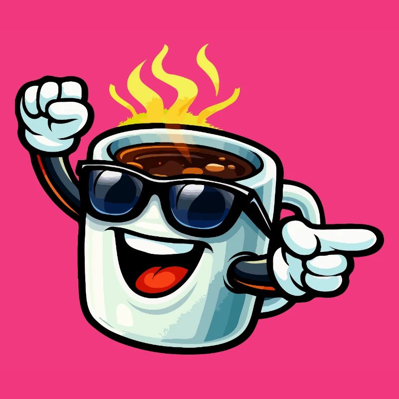 Kaffeetasse mit Sonnenbrille