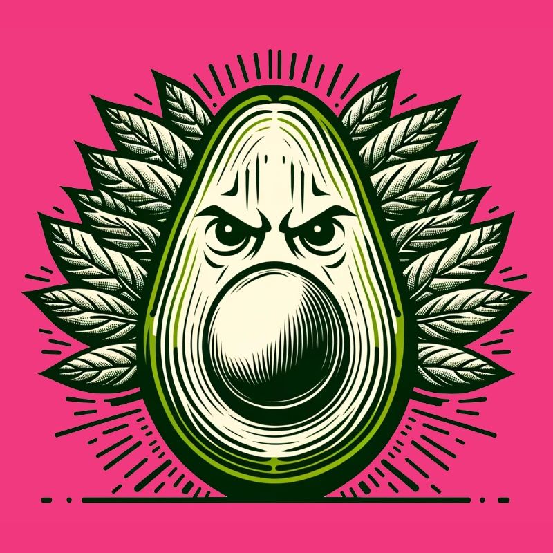 Avocado Krieger Gesicht