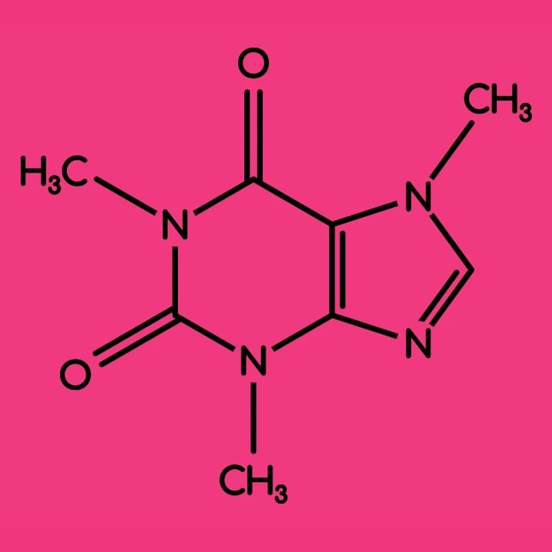 Molécule de caféine - Formule de structure
