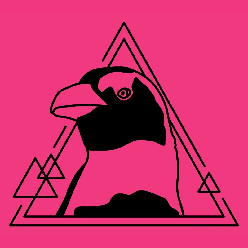 Pinguin im geometrischen Design