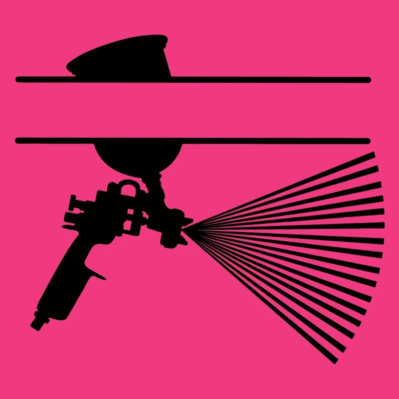 Spray mit Farbbecher Textbanner