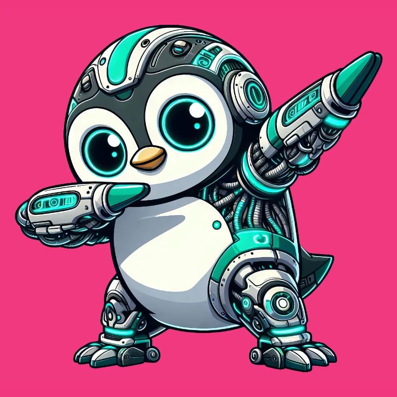 Futuristic Penguin Robot Cyborg Technique