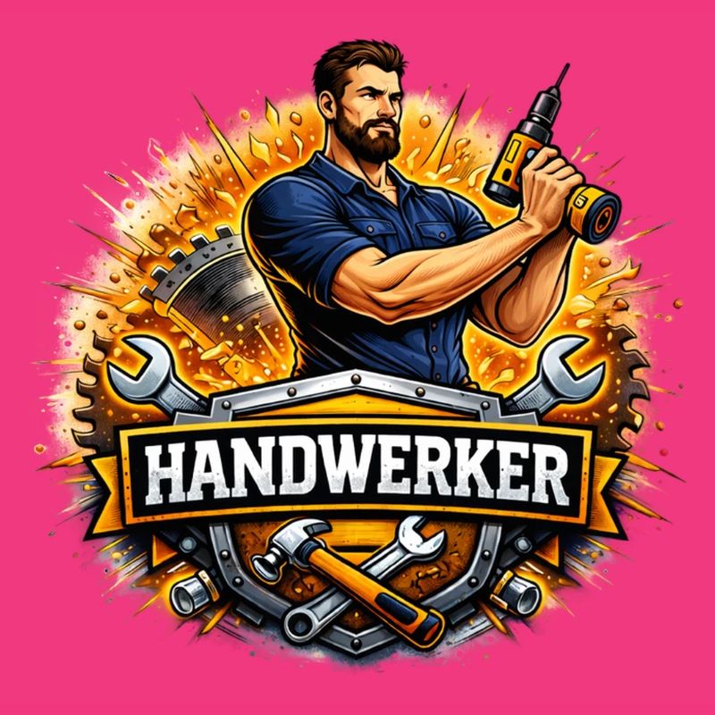 Handwerker Logo – Comic Style mit Bohrer