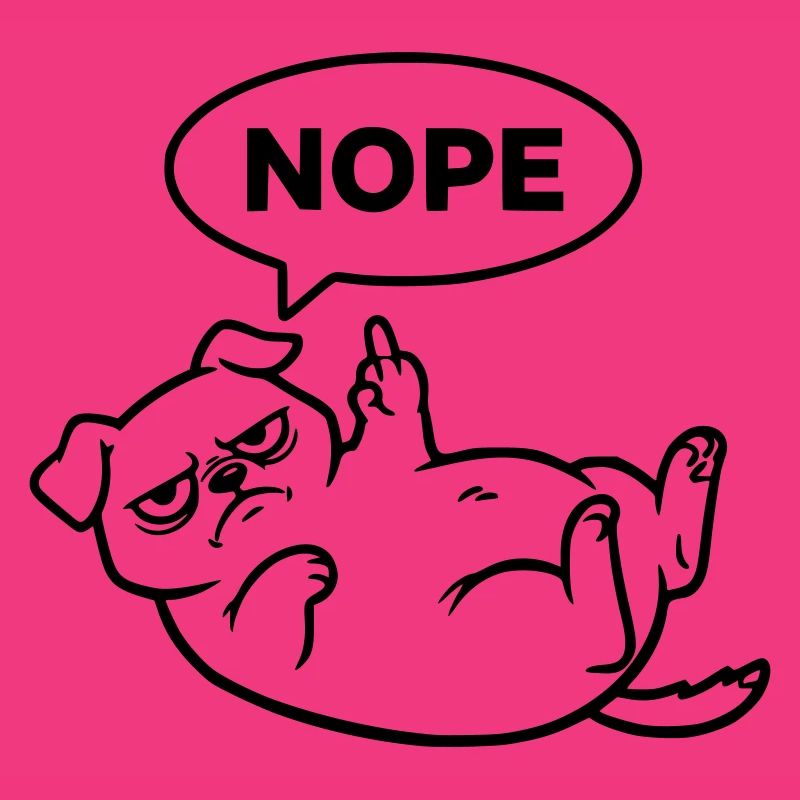 Mops Hund Mittelfinger Nein
