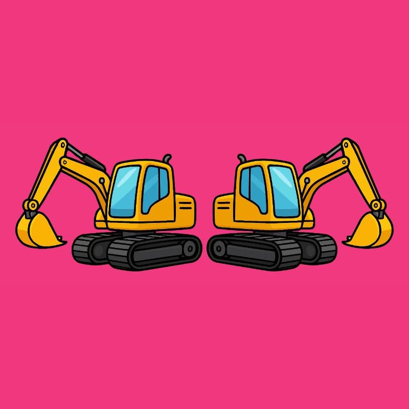 Silhouette de machine de construction double