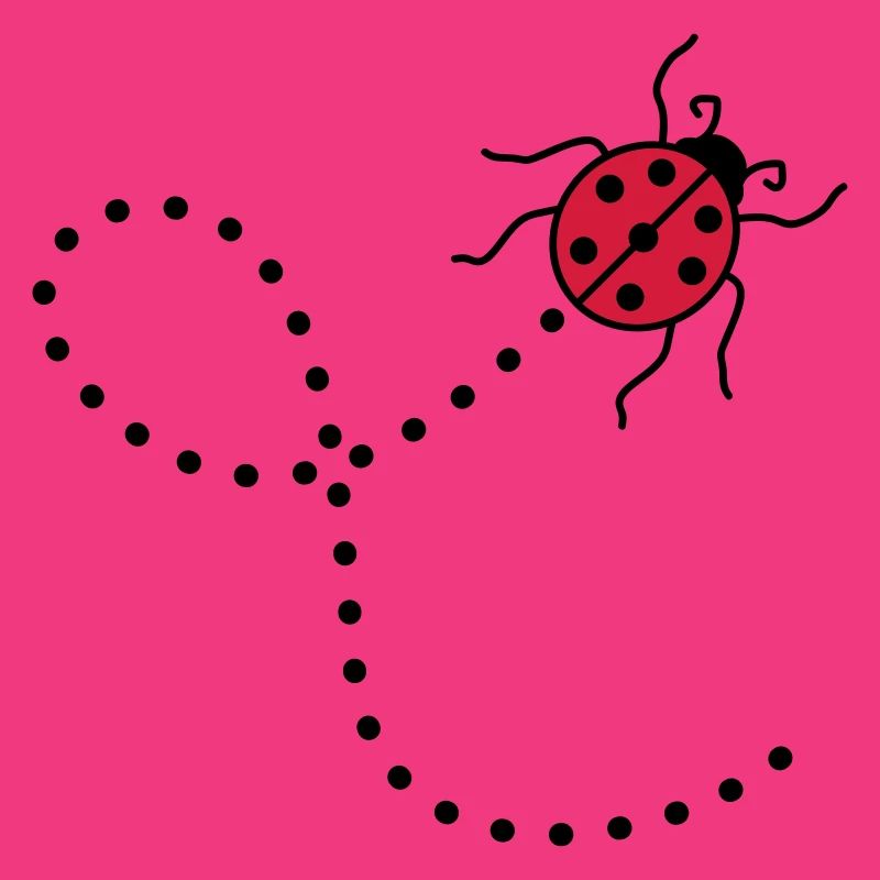 line dashed path path ladybug small sues
