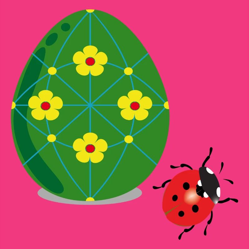 Easter egg with ladybug