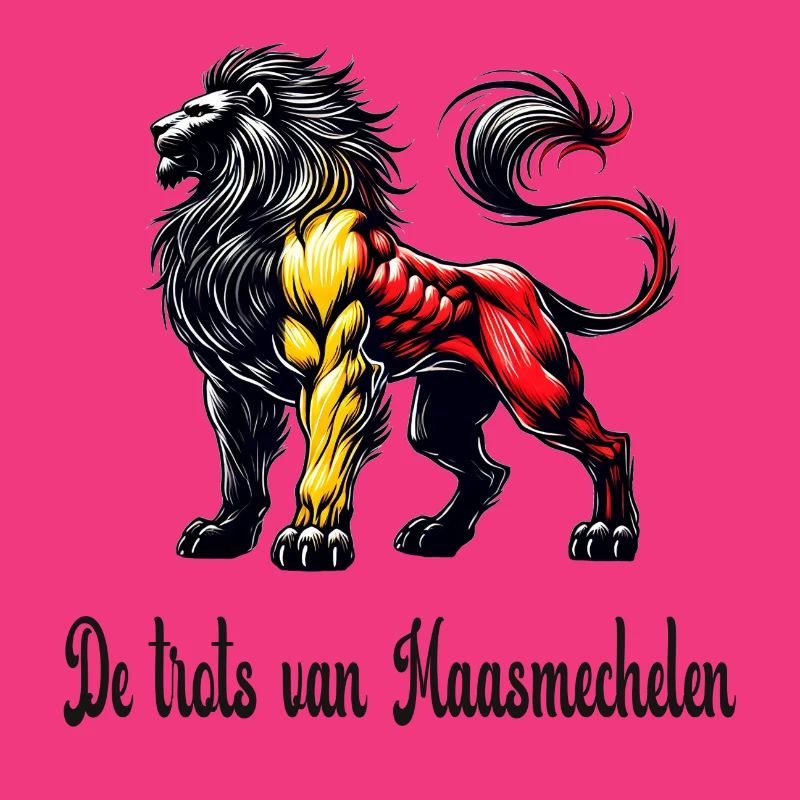 Maasmechelen Löwe Flaggen Design